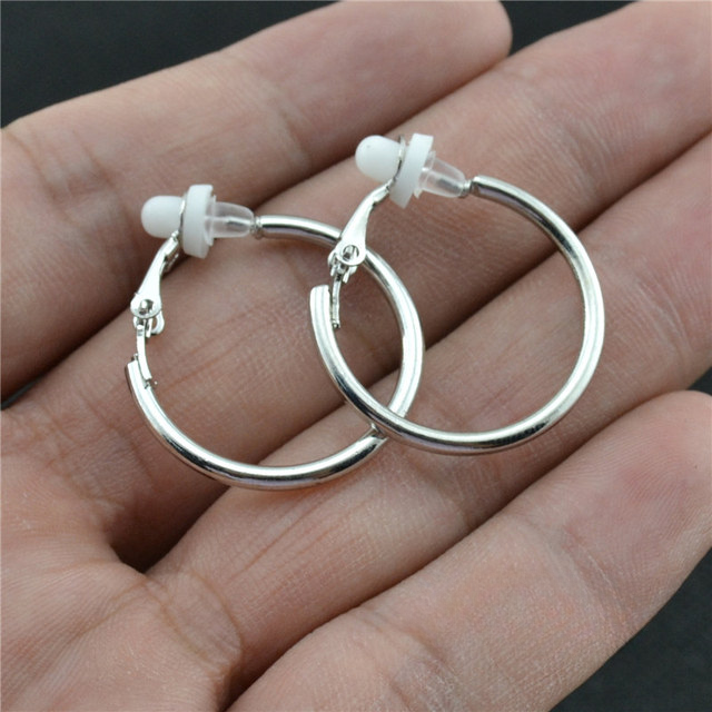 Round Clip-On Earrings – Stainless Steel No Piercing Ear Clips