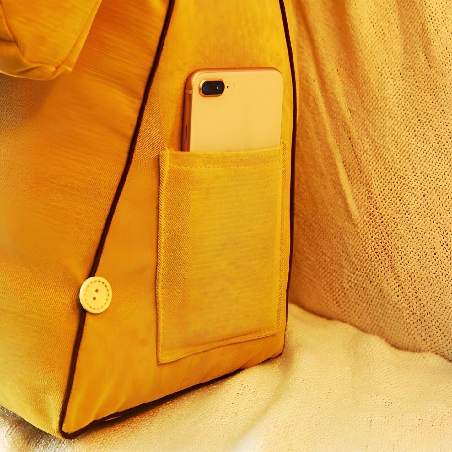 Ergonomic Triangular Reading Pillow with Back Support for Bed & Sofa