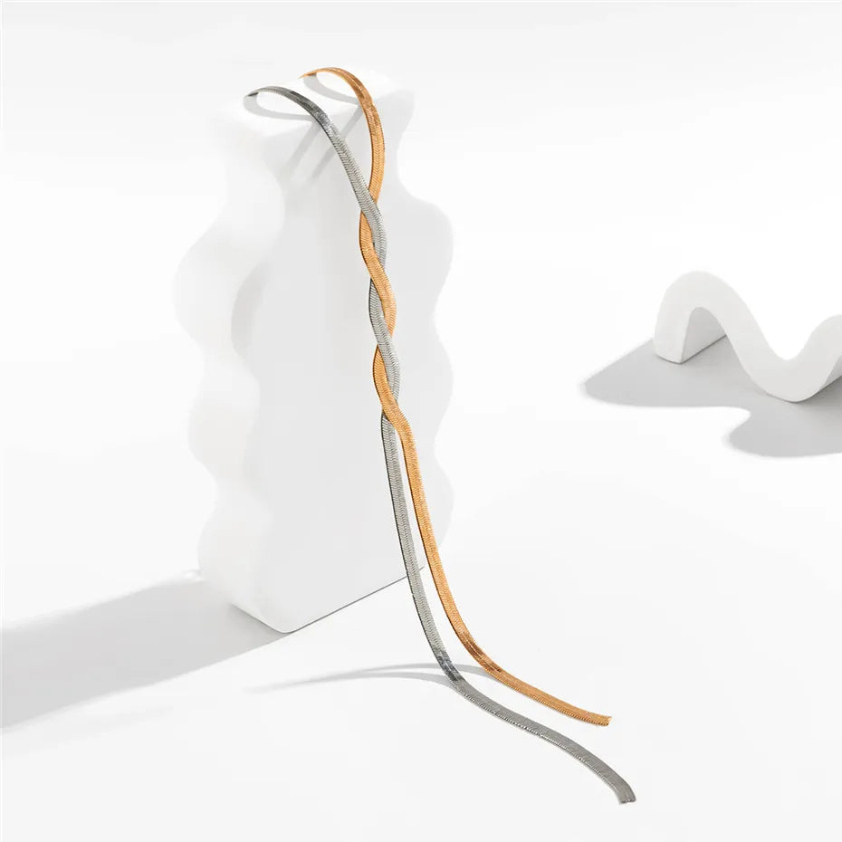 Elegant Long Snake Chain Necklace