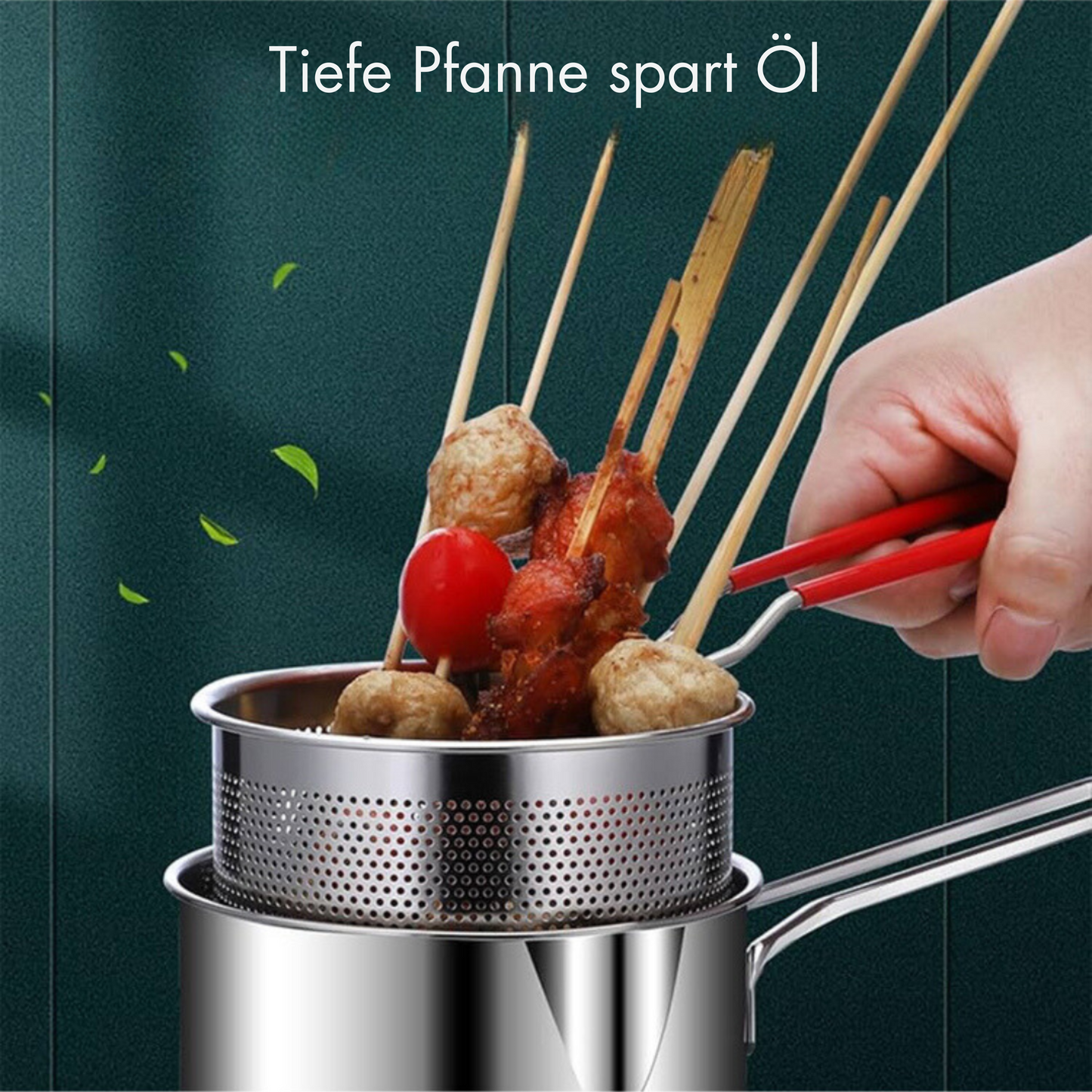 CrispEase Compact Oil-Saving Fryer Pot Set