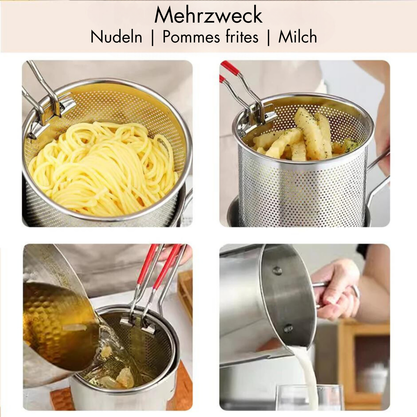 CrispEase Compact Oil-Saving Fryer Pot Set