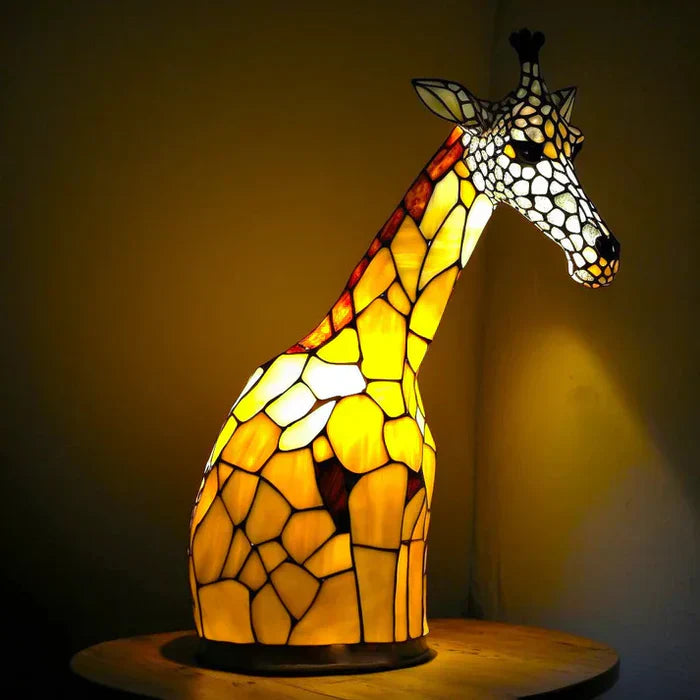 VitraFauna Artistic Animal Lamp – Stained Glass Style Table Light