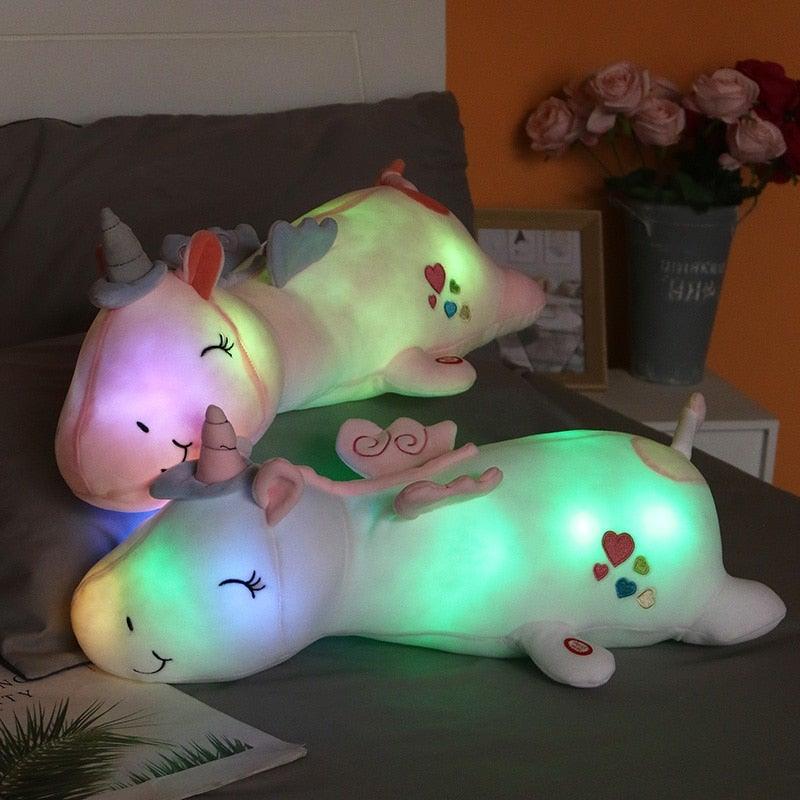GlowHug Rainbow Unicorn Plush with Gentle Night Light