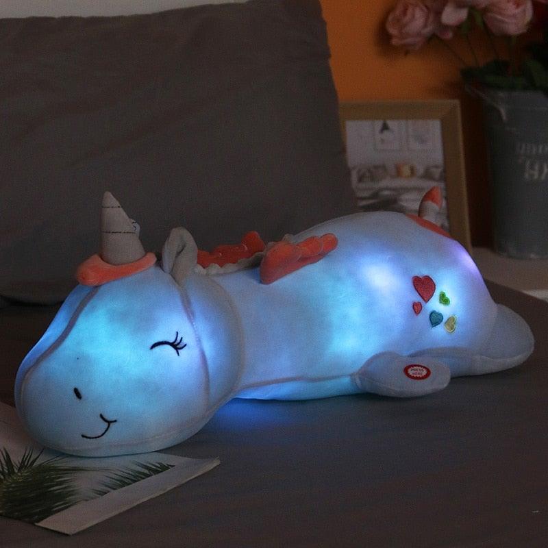 GlowHug Rainbow Unicorn Plush with Gentle Night Light