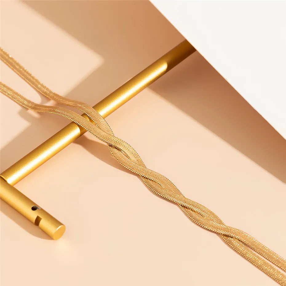 Elegant Long Snake Chain Necklace