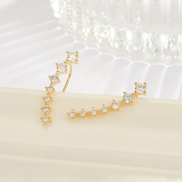 Glamour | Shiny Zircon 925 Sterling Silver Earrings