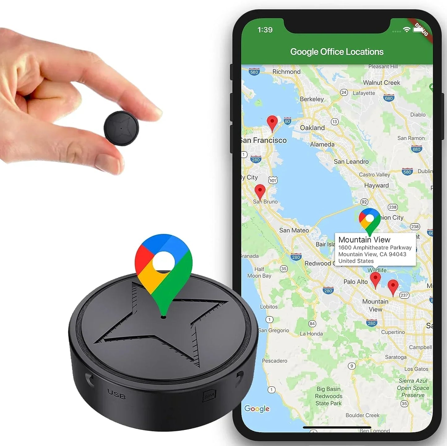 SecureTrack Mini Magnetic GPS Tracker – Real-Time Location for Vehicles, Pets & Valuables