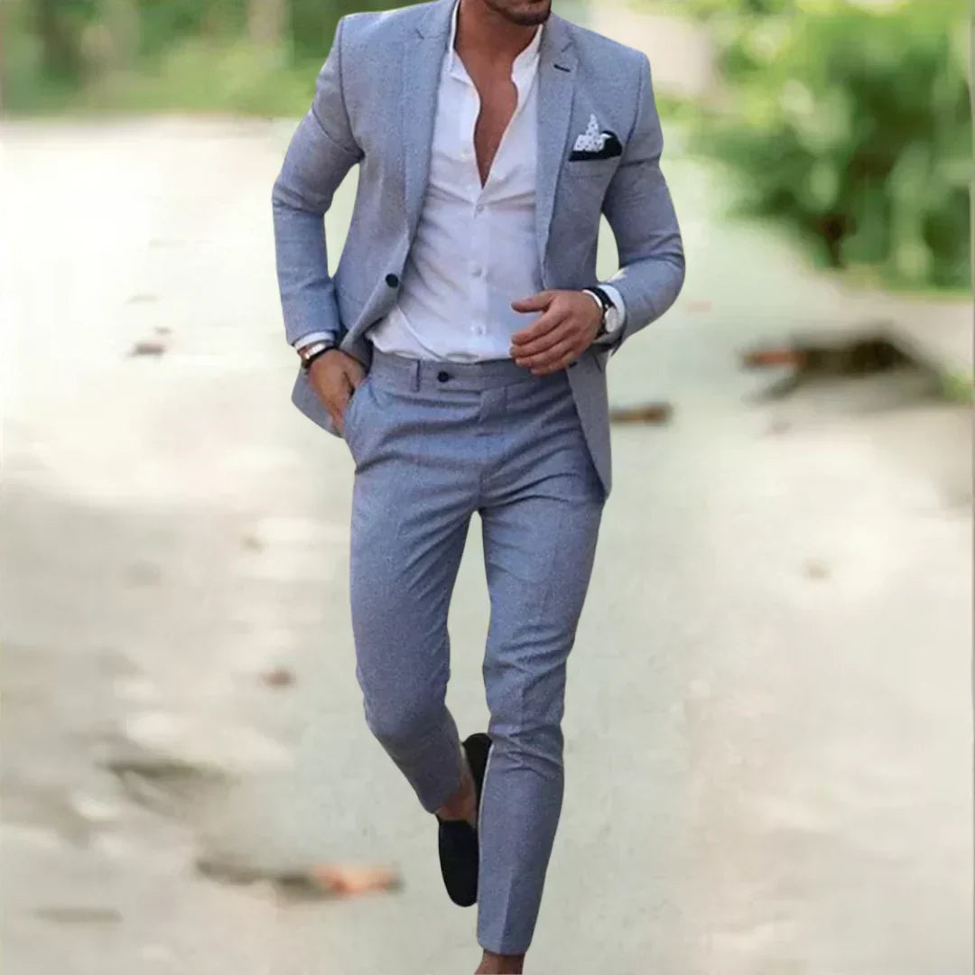 Men’s Lightweight Linen Suit – 2-Piece Slim Fit Suit