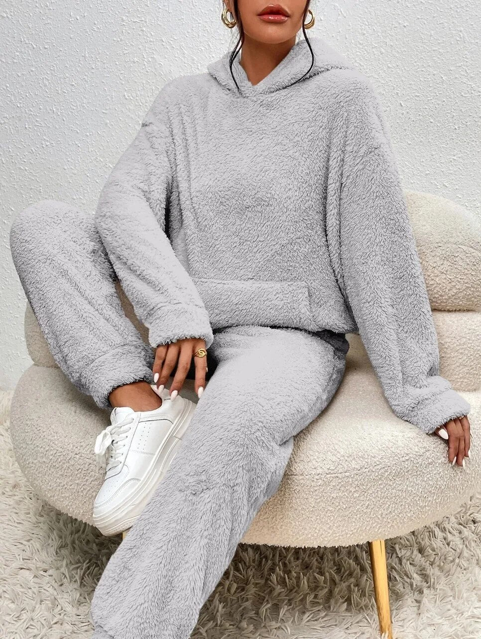 Lana Ultra-Comfort Teddy Lounge Set with Hood