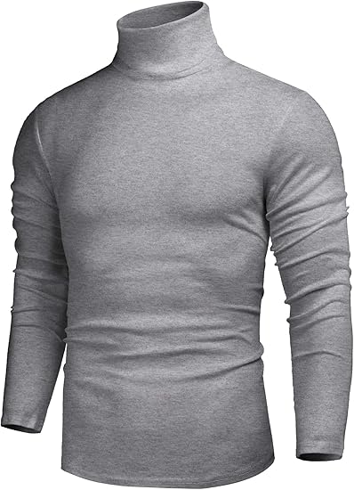 Men’s Slim Fit Turtleneck Knit Sweater – Lightweight Long Sleeve Pullover