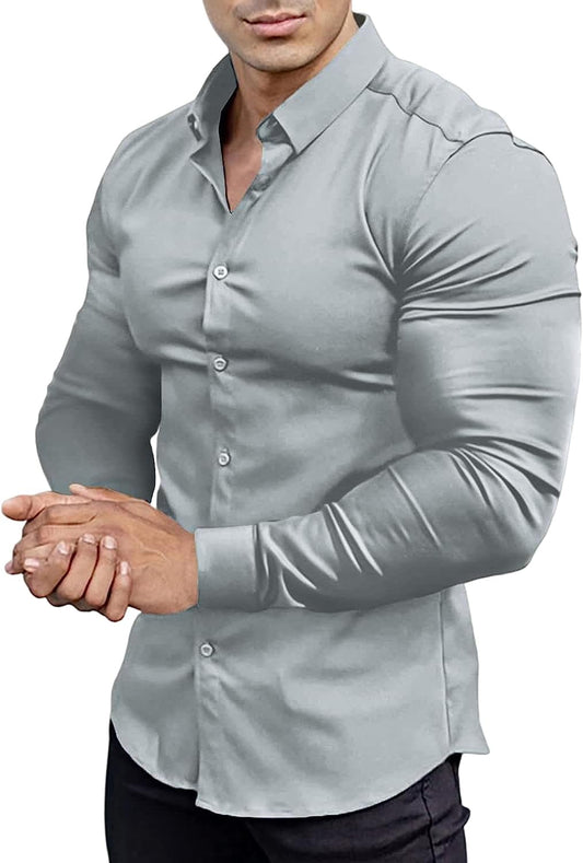 David Slim-Fit Wrinkle-Free Stretch Shirt for Men