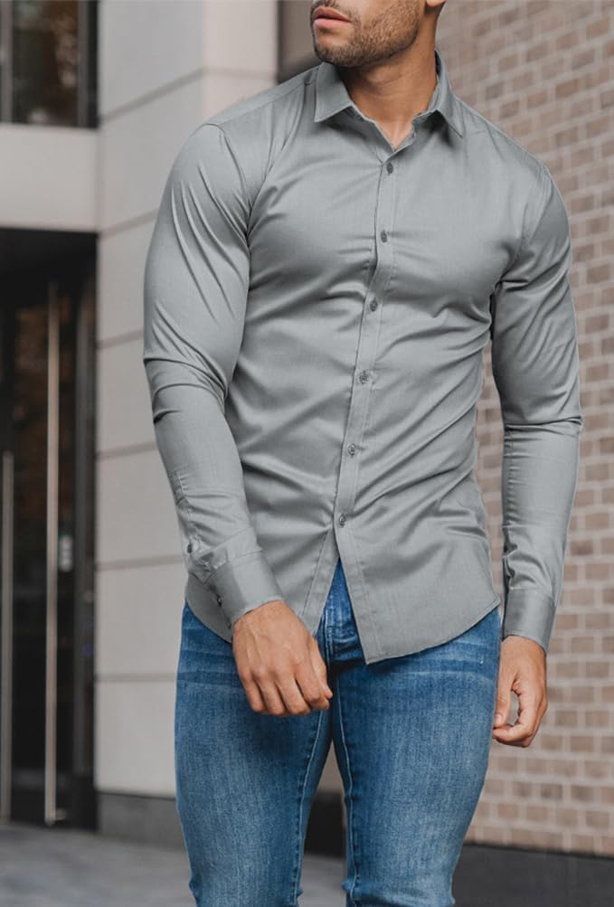 David Slim-Fit Wrinkle-Free Stretch Shirt for Men