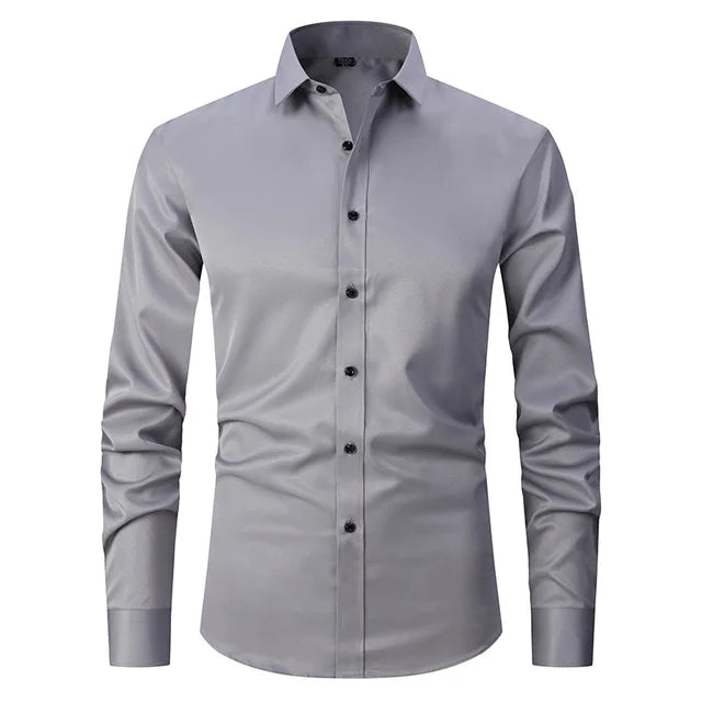Wrinkle-Free Stretch Men’s Shirt | Slim Fit Comfortable Business Shirt – Noah