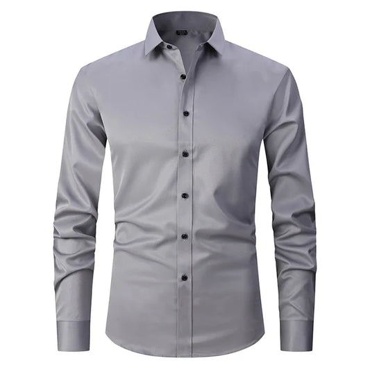 Wrinkle-Free Stretch Men’s Shirt | Slim Fit Comfortable Business Shirt – Noah