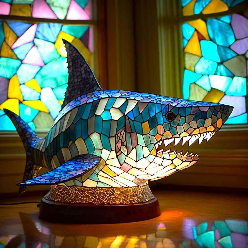 VitraFauna Artistic Animal Lamp – Stained Glass Style Table Light