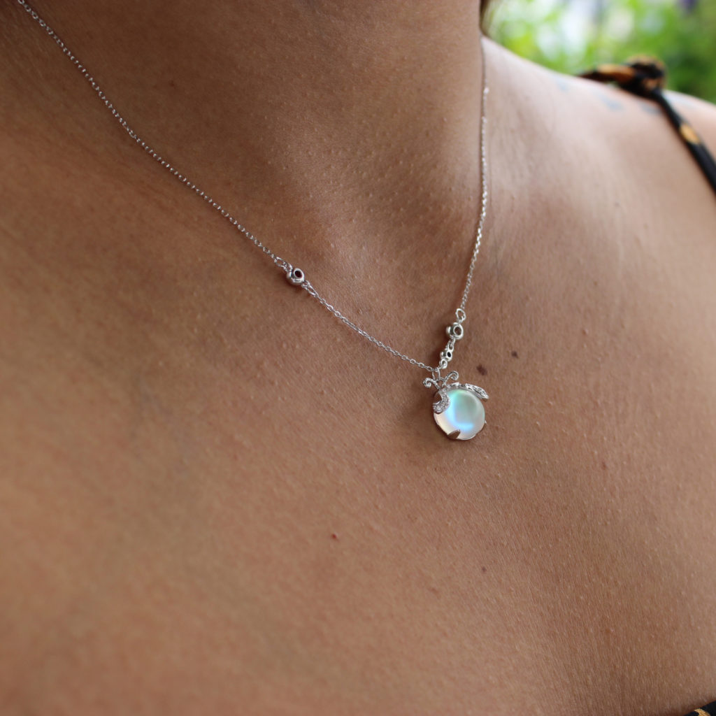 Firefly Moonstone Necklace – Handmade Silver Pendant