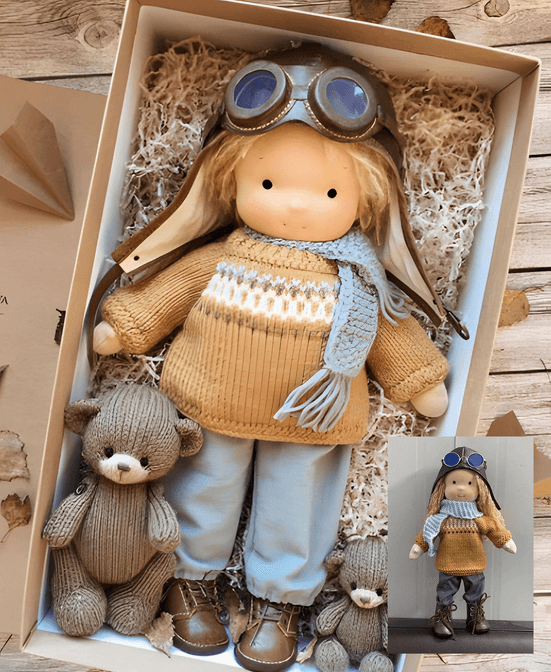 Poppi - Handmade Winter Waldorf Cuddle Doll