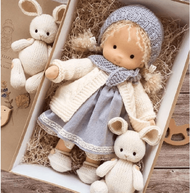Poppi - Handmade Winter Waldorf Cuddle Doll