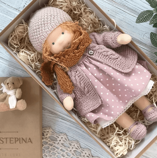 Poppi - Handmade Winter Waldorf Cuddle Doll