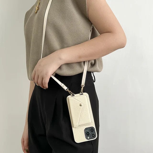 Leather Crossbody Phone Case Wallet Strap