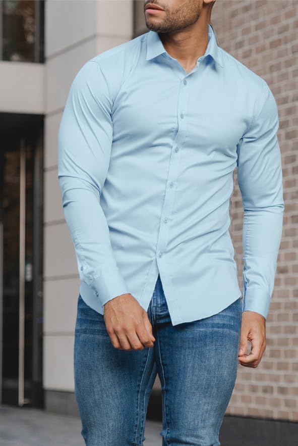 David Slim-Fit Wrinkle-Free Stretch Shirt for Men