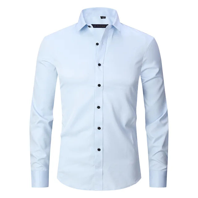 Wrinkle-Free Stretch Men’s Shirt | Slim Fit Comfortable Business Shirt – Noah