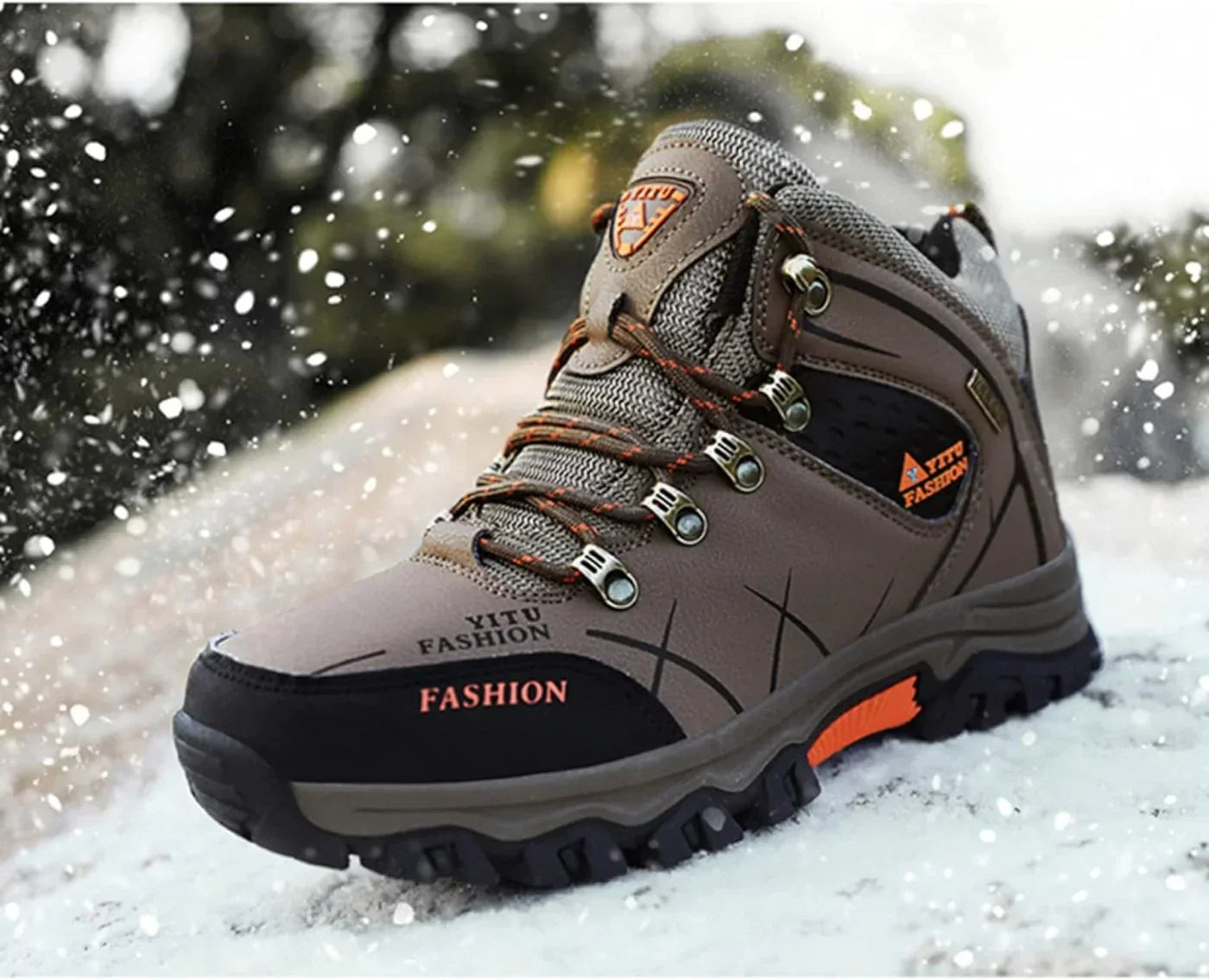 Men’s Waterproof Winter Boots – Ergonomic Sole Outdoor Boots