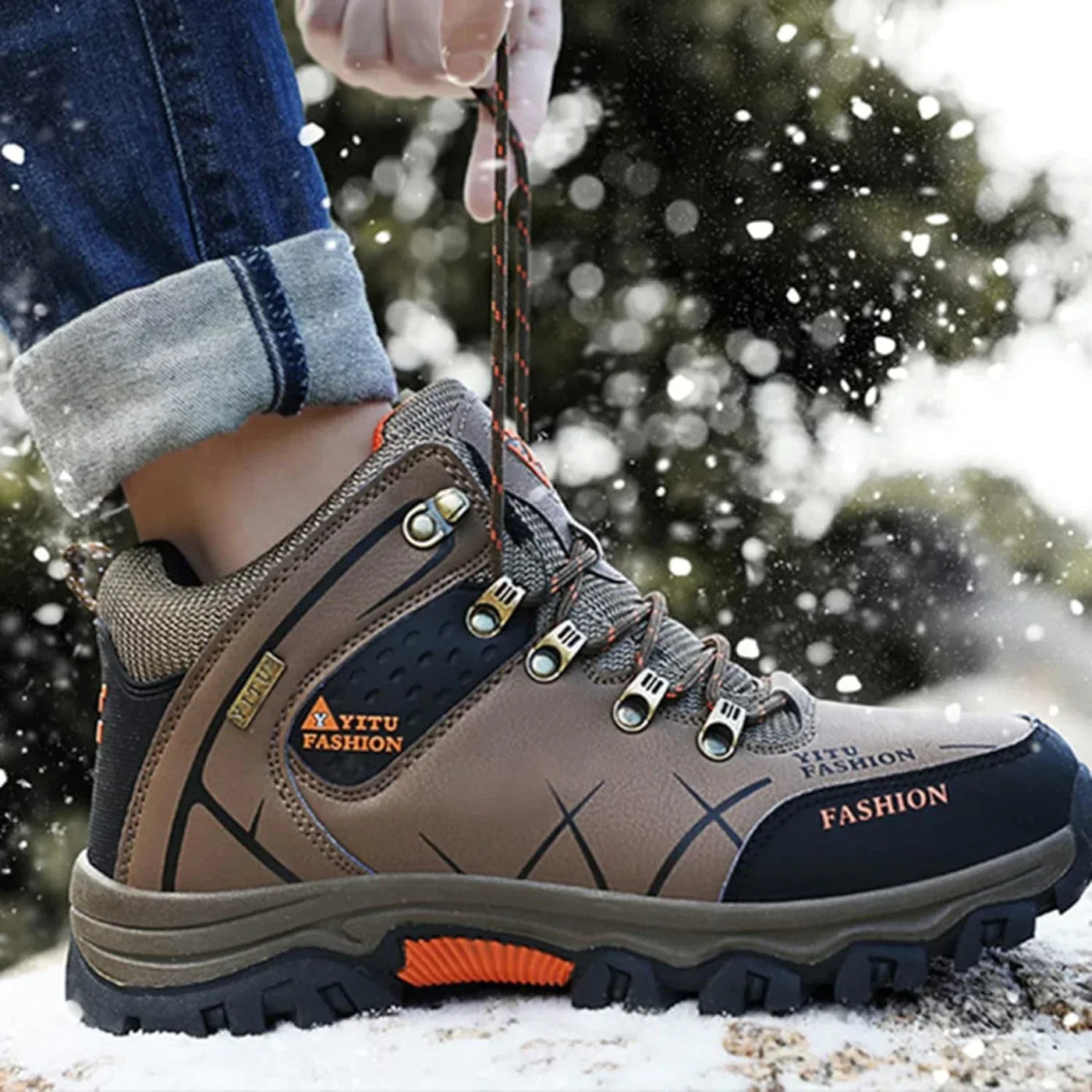 Men’s Waterproof Winter Boots – Ergonomic Sole Outdoor Boots