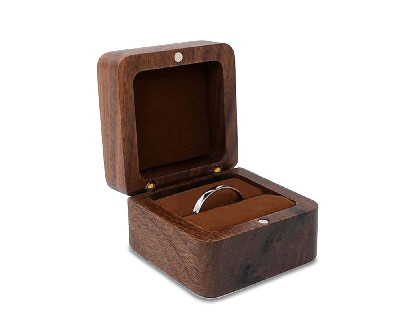 Wooden Ring Box Jewelry Storage Case