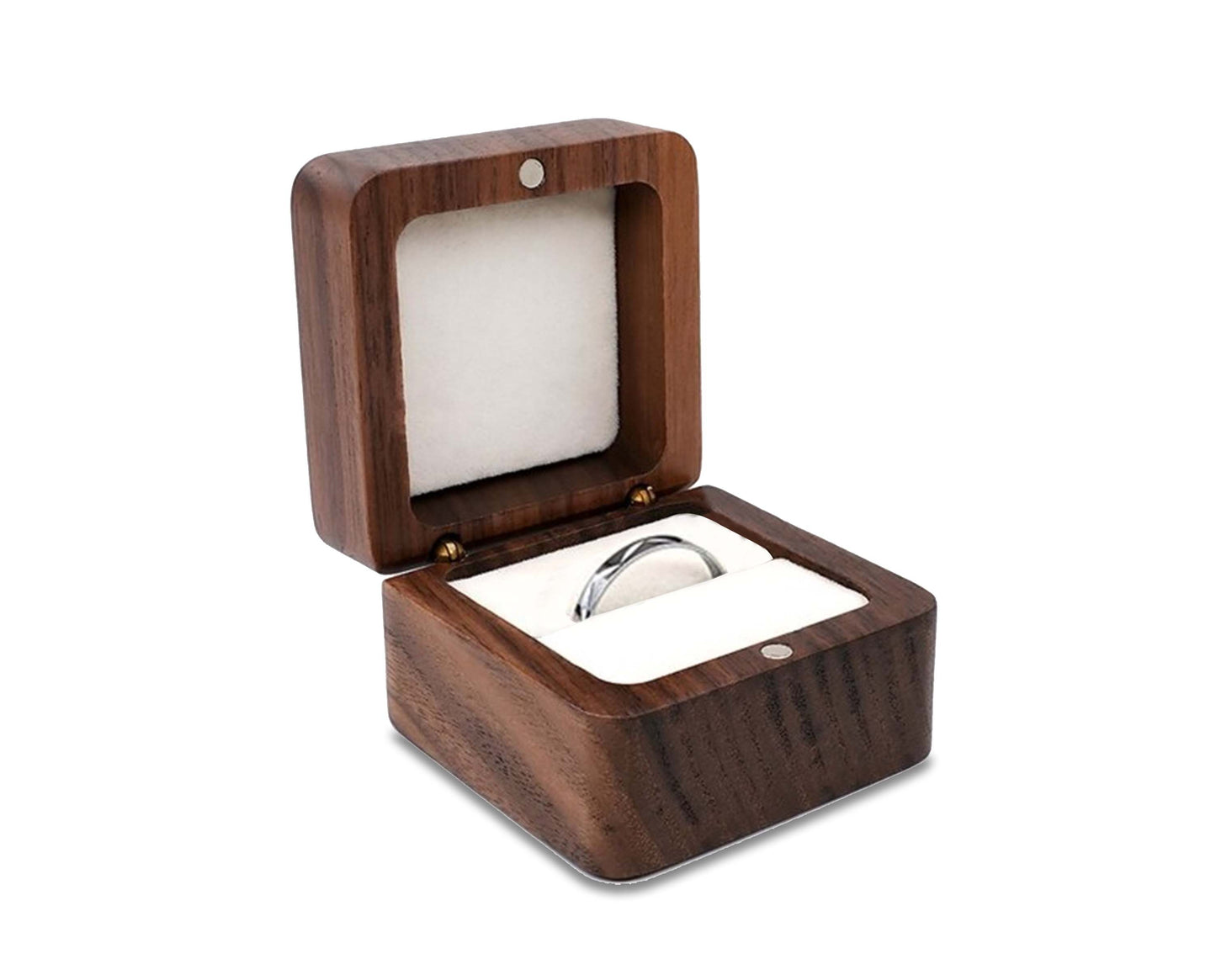 Wooden Ring Box Jewelry Storage Case
