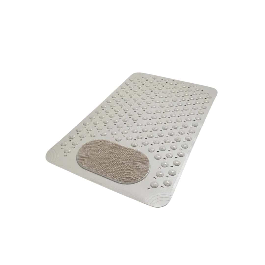 Non-Slip Shower Mat with Integrated Foot Cleaner & Massage Surface