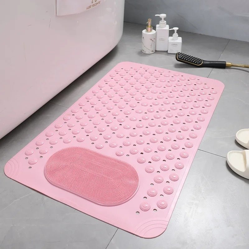 Non-Slip Shower Mat with Integrated Foot Cleaner & Massage Surface