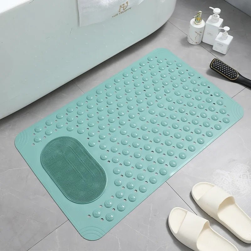 Non-Slip Shower Mat with Integrated Foot Cleaner & Massage Surface