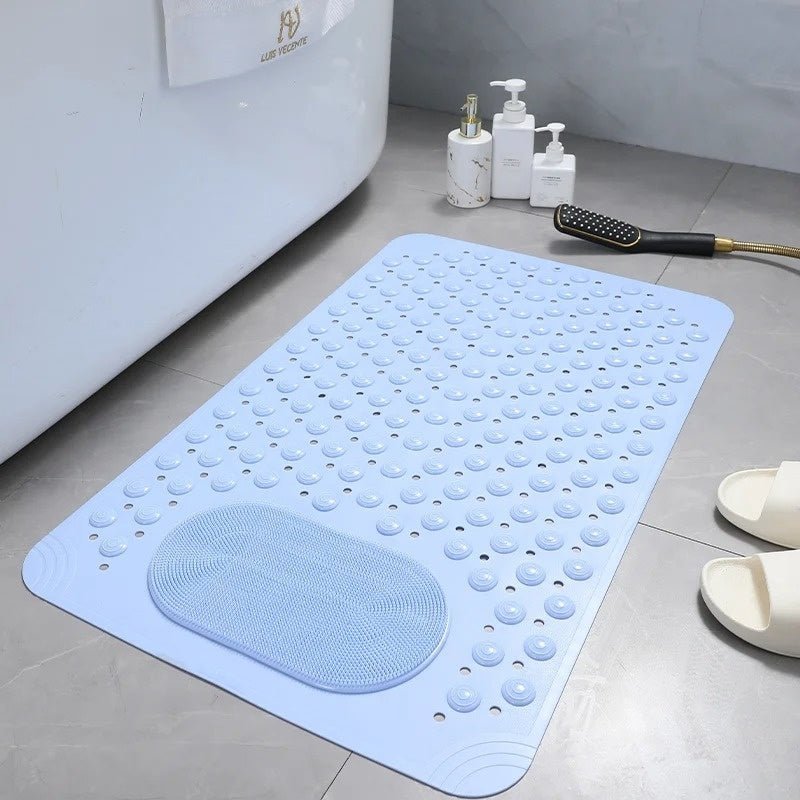 Non-Slip Shower Mat with Integrated Foot Cleaner & Massage Surface