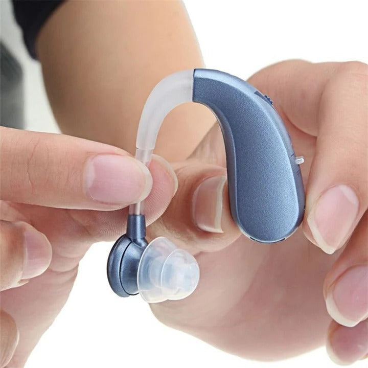 USB Rechargeable Bluetooth Hearing Aid Headphones – 2-in-1 Sound Amplifier for Seniors