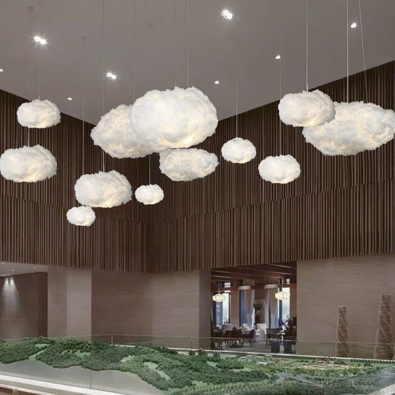 CloudAura – Dreamy Cotton Cloud Chandelier for Soft Ambient Lighting