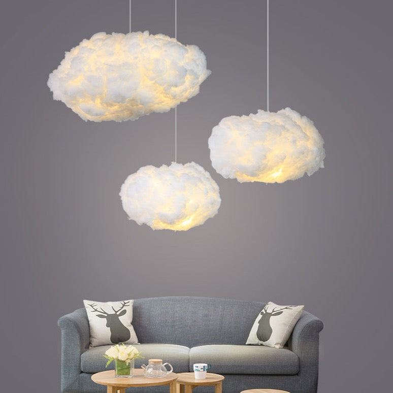 CloudAura – Dreamy Cotton Cloud Chandelier for Soft Ambient Lighting