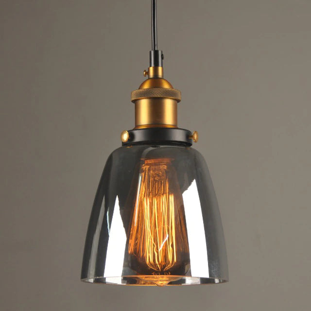 Crystal Glass Pendant Ceiling Light Cylindrical Hanging Lamp