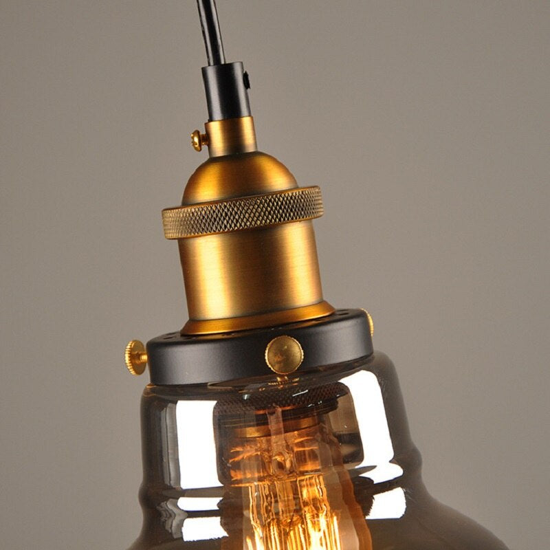 Crystal Glass Pendant Ceiling Light Cylindrical Hanging Lamp