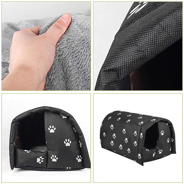 FrostHaven™ Insulated Outdoor Cat House – Waterproof & Thick Fleece Lined