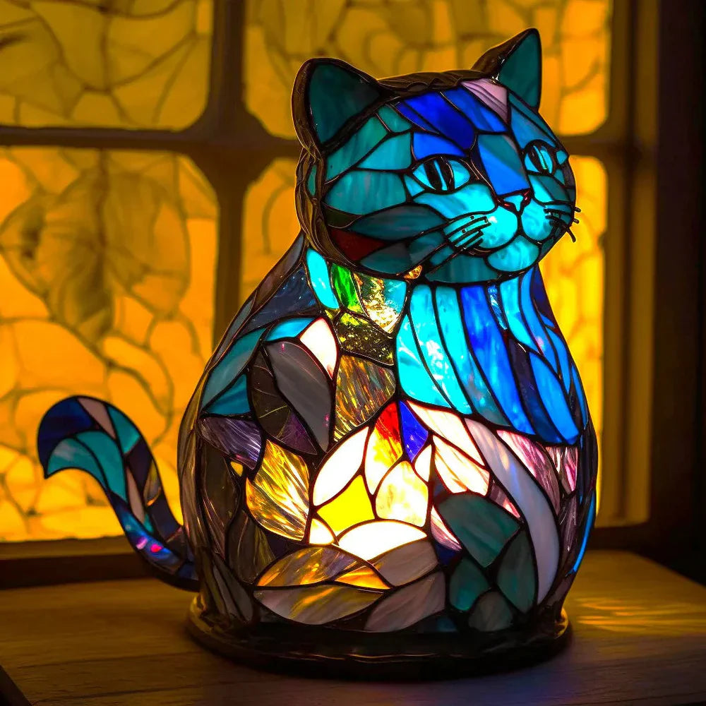 VitraFauna Artistic Animal Lamp – Stained Glass Style Table Light