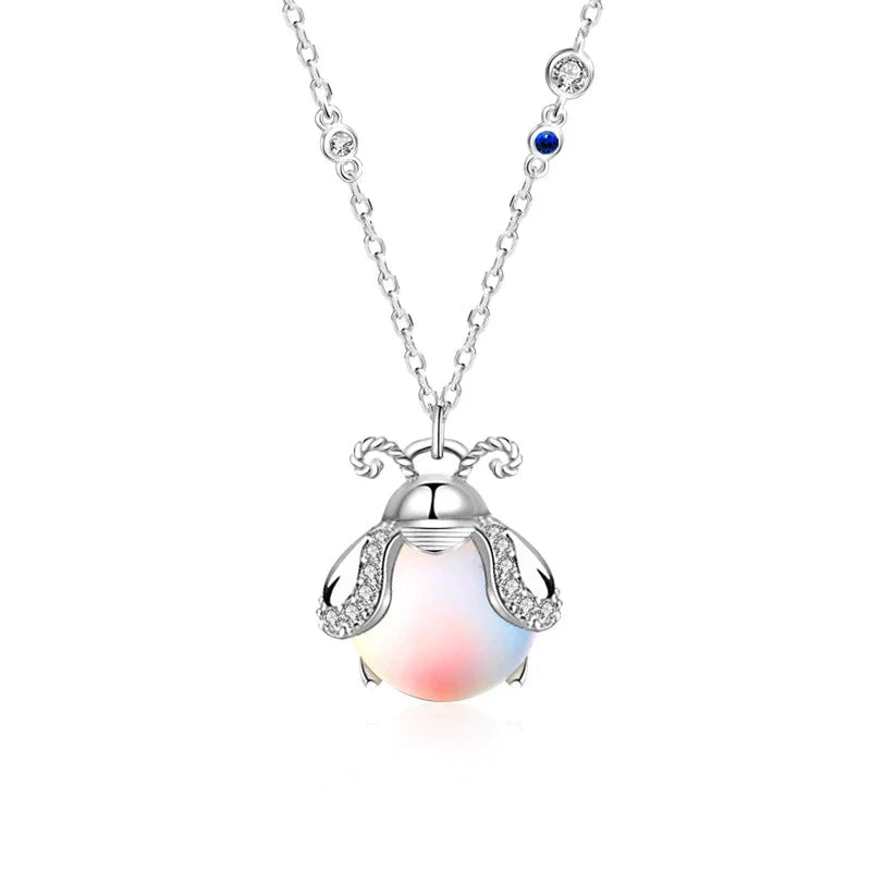 Firefly Moonstone Necklace – Handmade Silver Pendant