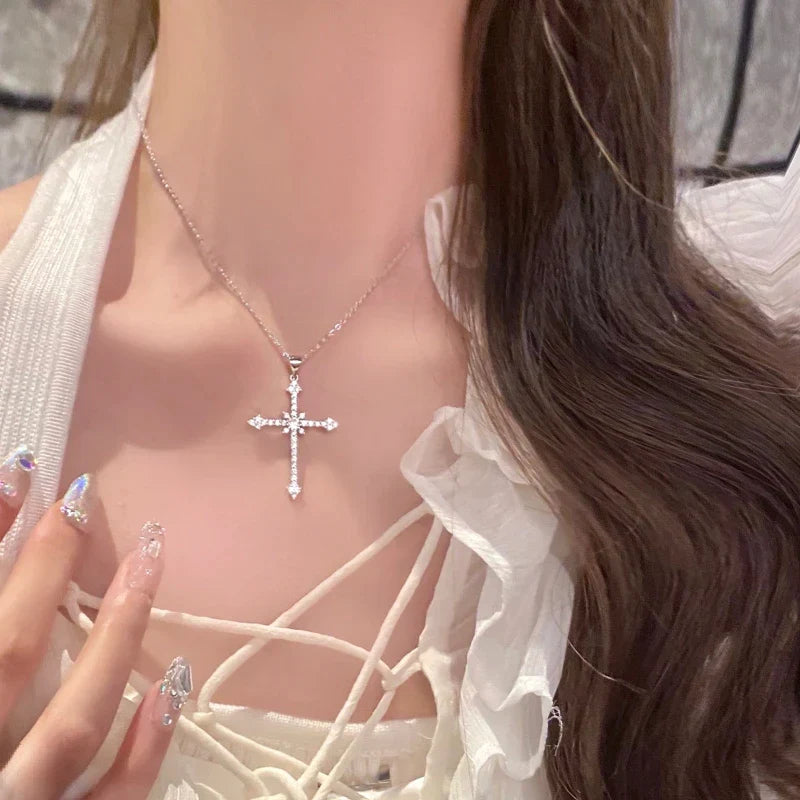 Luxury Zircon Crystal Cross Necklace