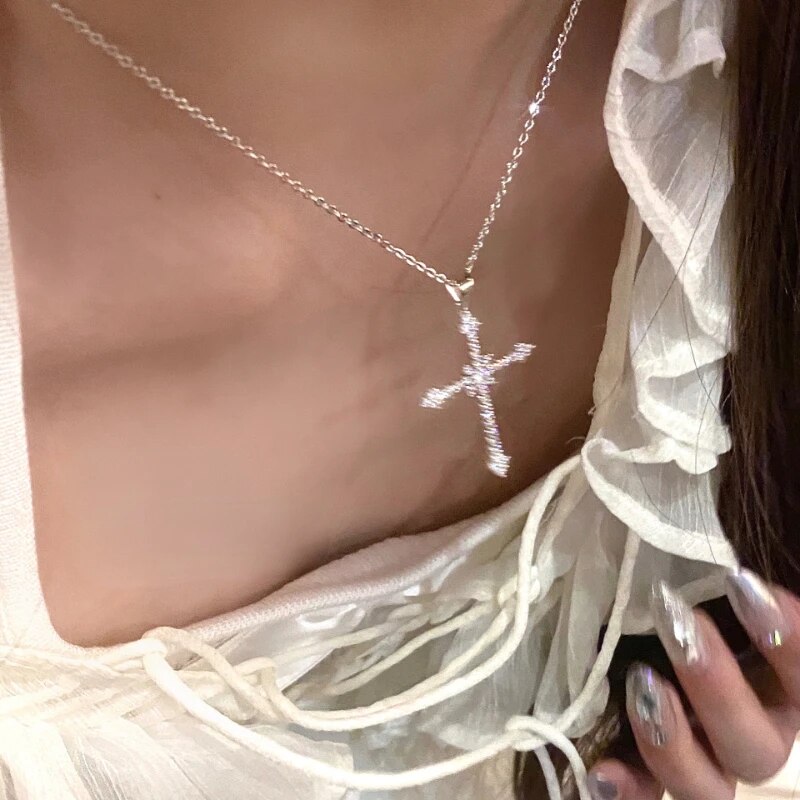 Luxury Zircon Crystal Cross Necklace