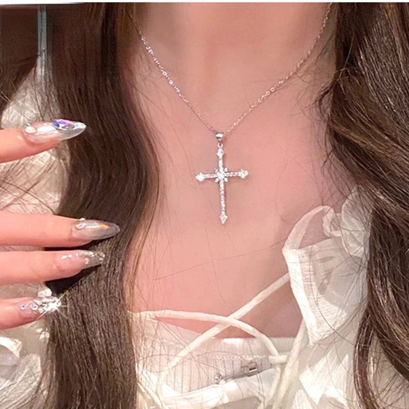 Luxury Zircon Crystal Cross Necklace