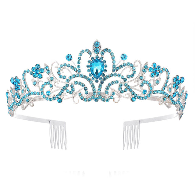 Vintage Crystal Tiara Crown – Gold Tone Elegant Hair Accessory