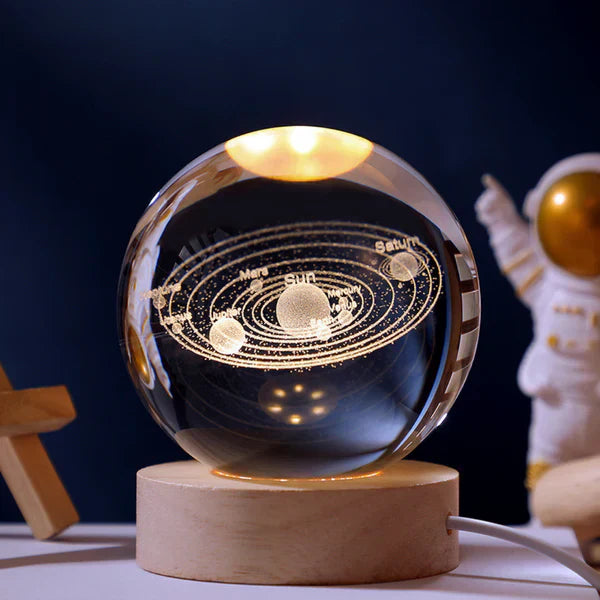 CelestialGlow | Illuminated 3D Crystal Galaxy Sphere