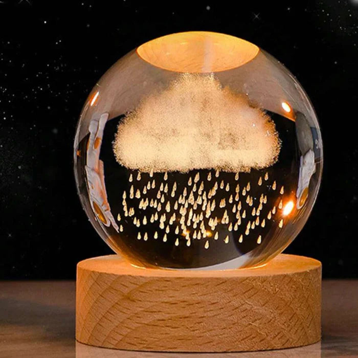 CelestialGlow | Illuminated 3D Crystal Galaxy Sphere