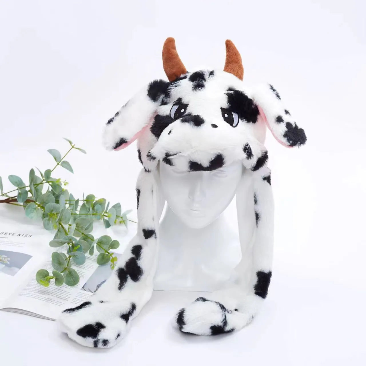 Plush Bunny Ear Hat with Moving Ears – Interactive Winter Hat