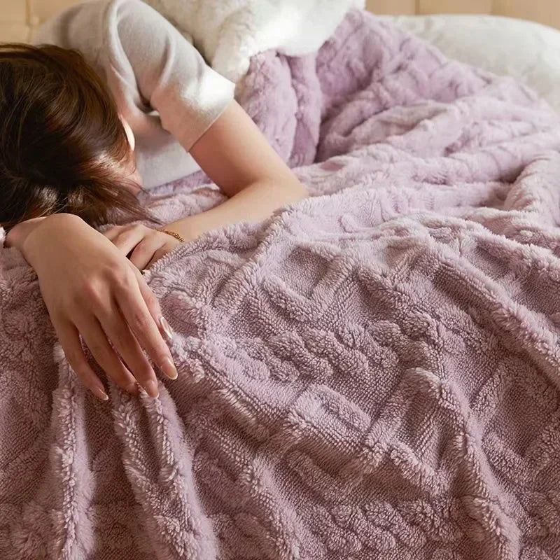 WarmWool Cozy Winter Lamb Wool Blanket